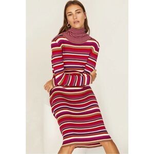 Lisa Says Gah Striped Midi Dress NWT